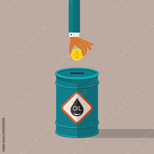 Vector concept of oil industry pricing and costs