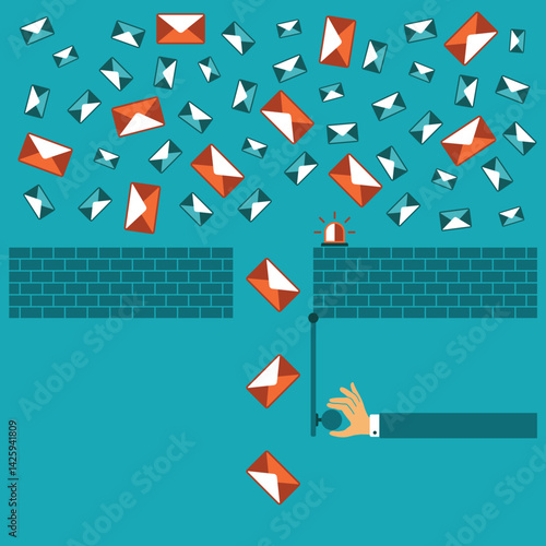 Anti spam filter vector concept in flat style