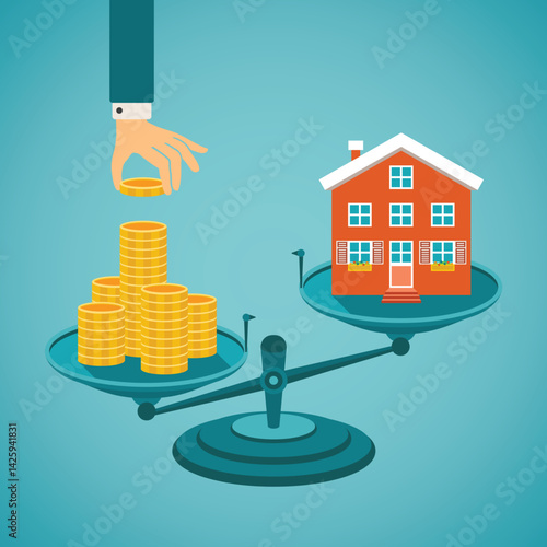 Vector concept of investment in real estate