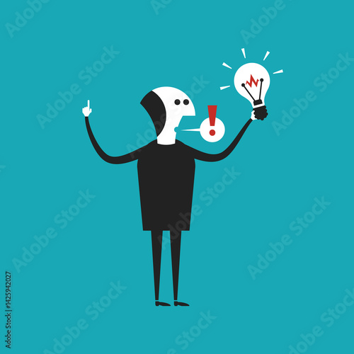New idea vector concept in flat cartoon style