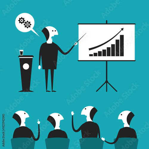 Business presentation vector concept in flat cartoon style