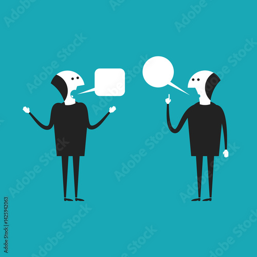 Discussion vector concept in flat cartoon style