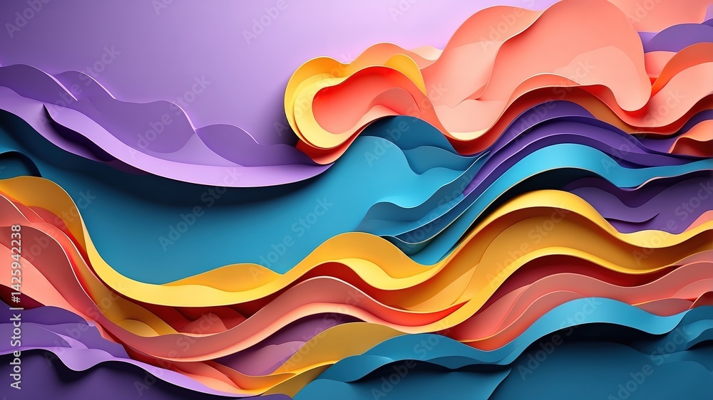Abstract Paper Cut Layered Design Abstract Paper Cut Layered Design