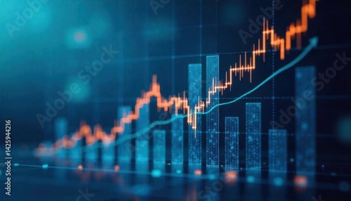 Wallpaper Mural Futuristic Stock Market Graph Torontodigital.ca