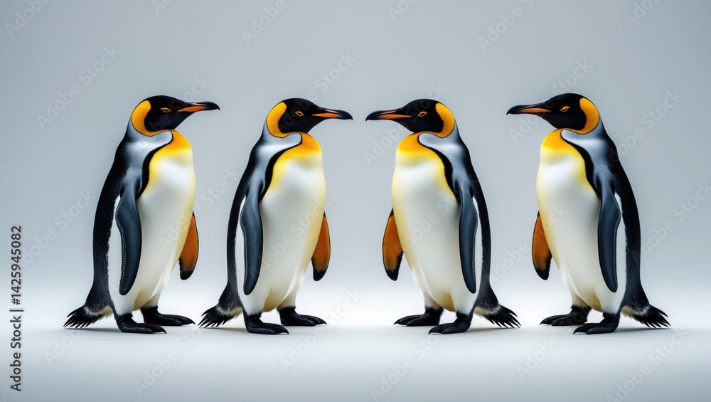 Fototapeta premium King penguins isolated on background