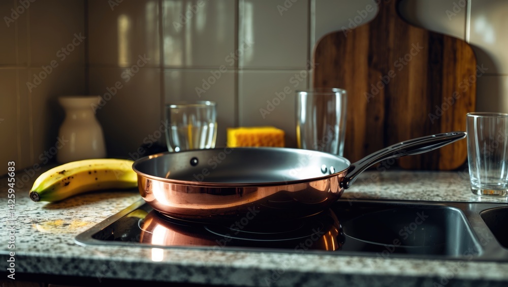 Dirty cookware in the kitchen Dirty cookware in the kitchen