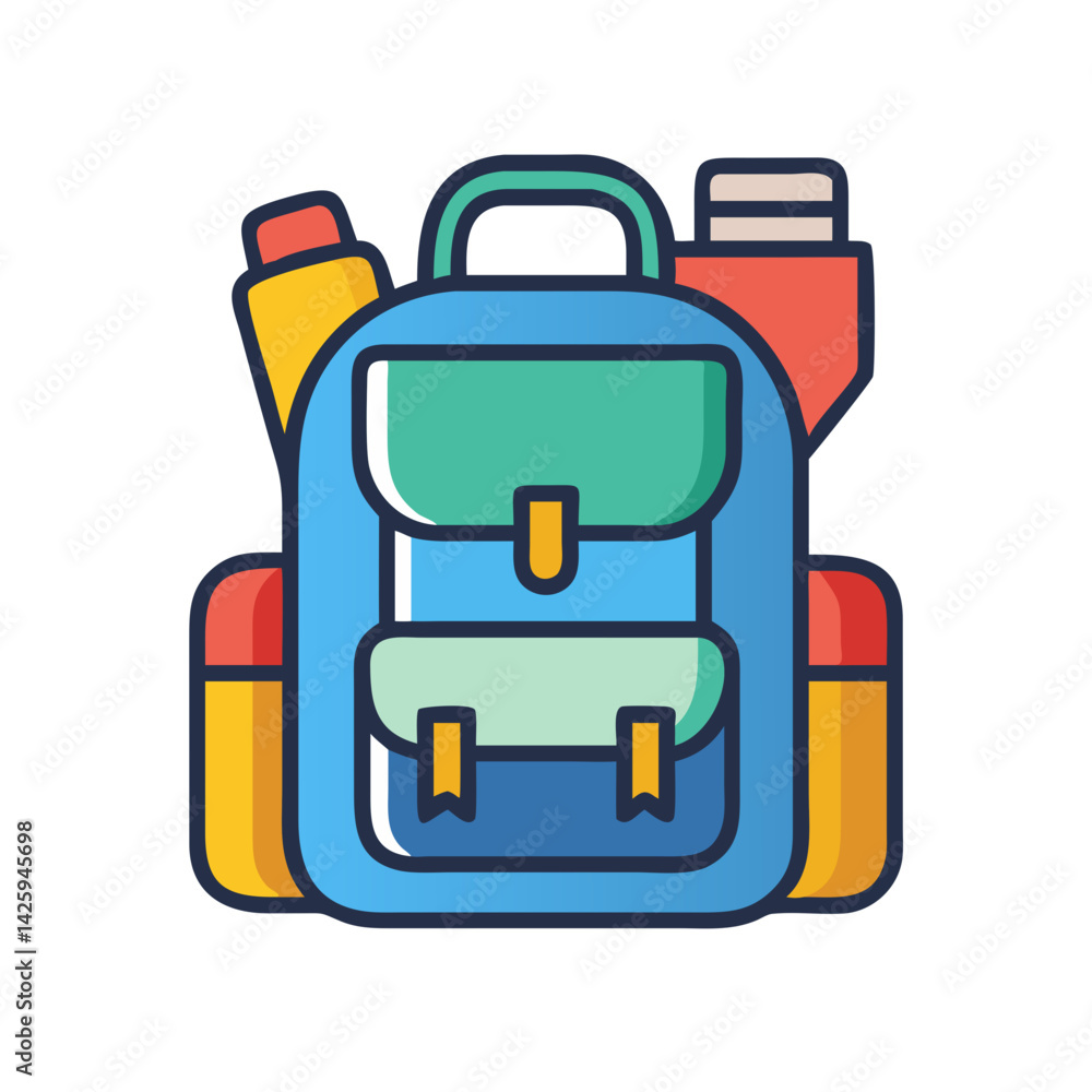 Fototapeta premium Backpack Icon Representing School Supplies and Education Essentials