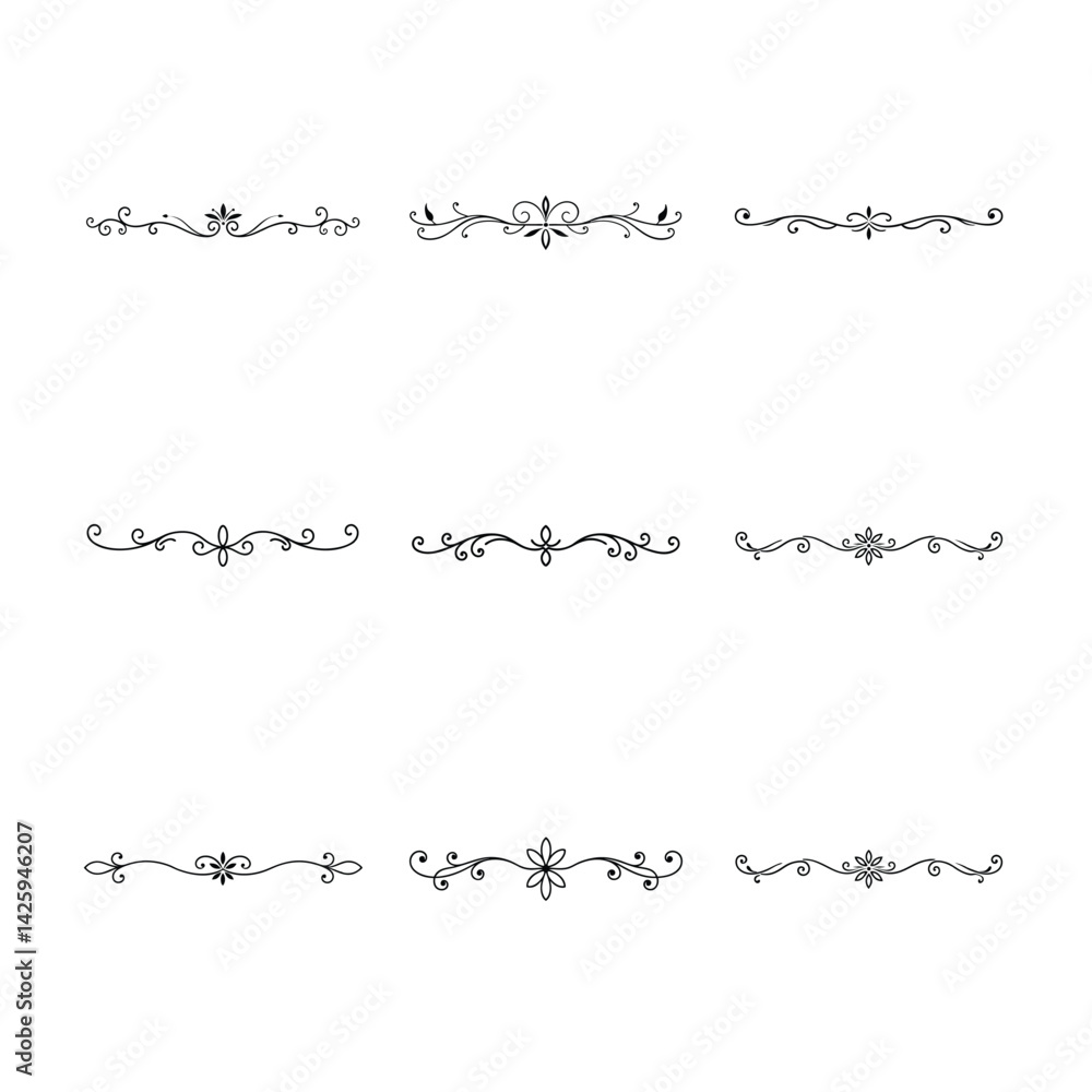 Obraz premium set of calligraphic design elements