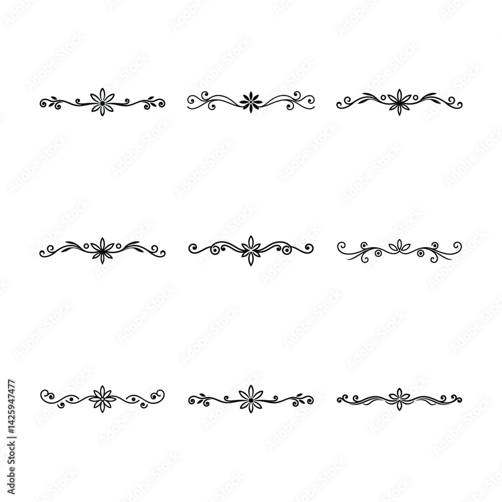 Fototapeta premium set of calligraphic design elements