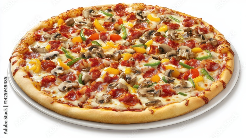 Supreme Pizza with Bacon, Mushrooms, and Peppers. Supreme Pizza with Bacon, Mushrooms, and Peppers.