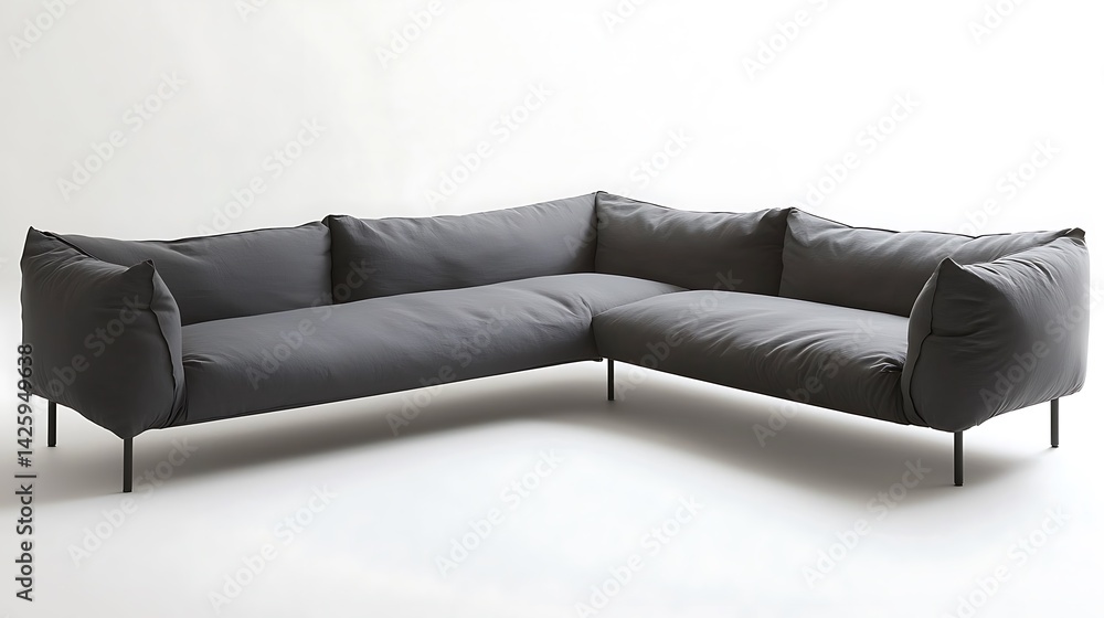 Obraz premium Grey couch with a black frame