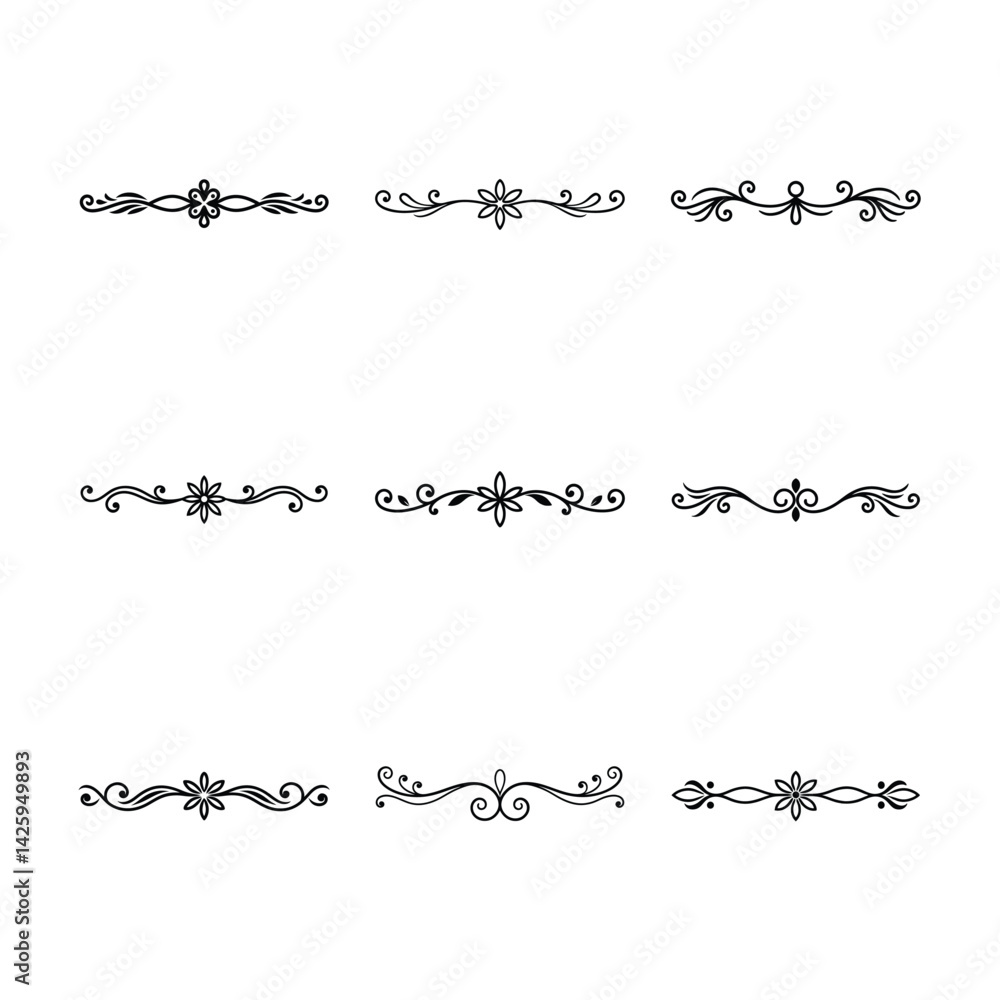 Fototapeta premium vector set of calligraphic design elements