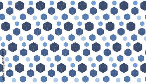 Blue cube pattern background, vector illustration with color swatch