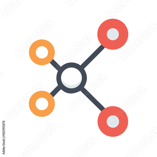 Connected Nodes Icon Representing Network Collaboration and Digital Interaction