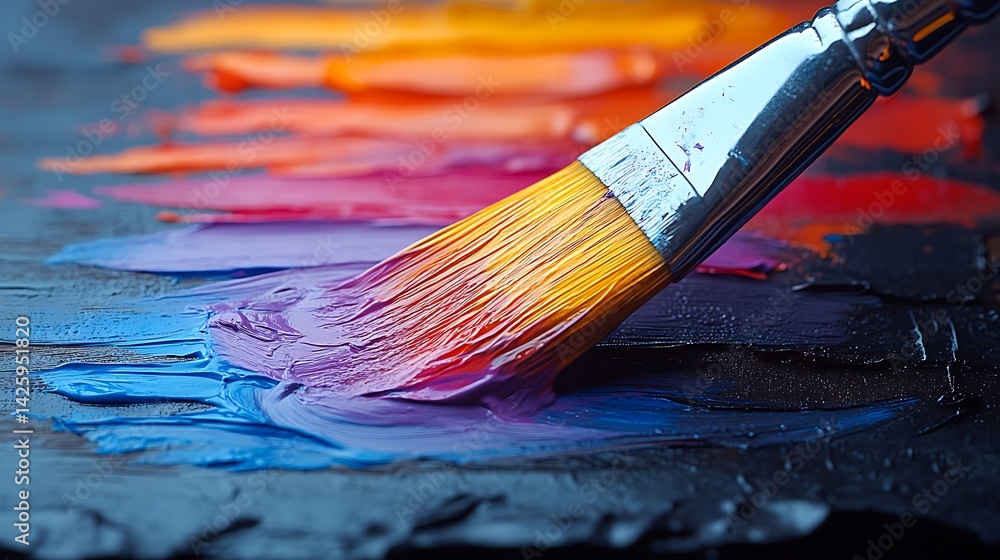Obraz premium Artistic brushstroke blending vibrant colors images