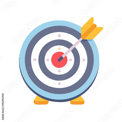 Dartboard with Dart Icon Representing Precision and Goal Achievement