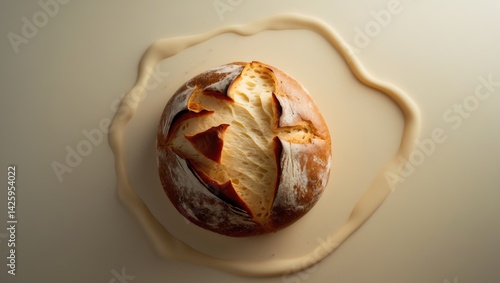 Wallpaper Mural Close-up side view of whole bread on a plain background Torontodigital.ca