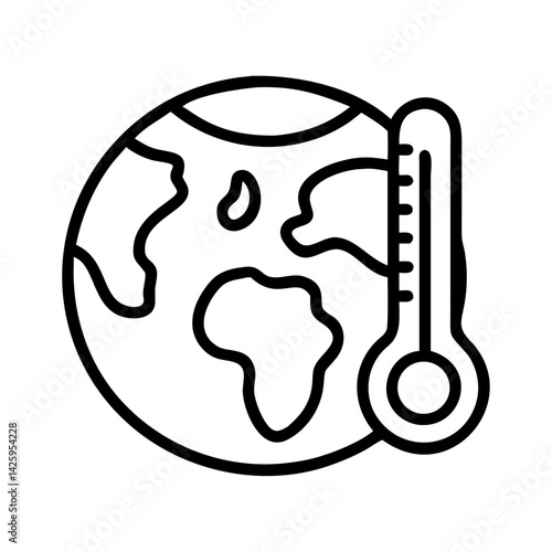 Earth with Thermometer Representing Global Warming and Climate Change