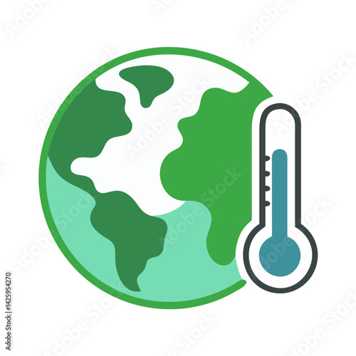 Earth with Thermometer Representing Global Warming and Climate Change