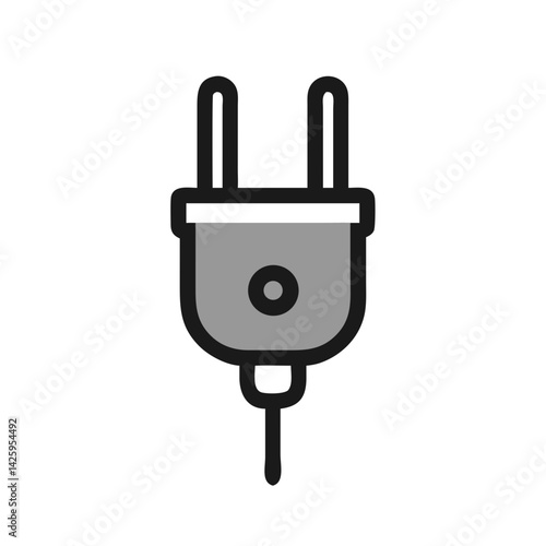 Electrical Plug Icon Representing Power Connection and Energy Supply