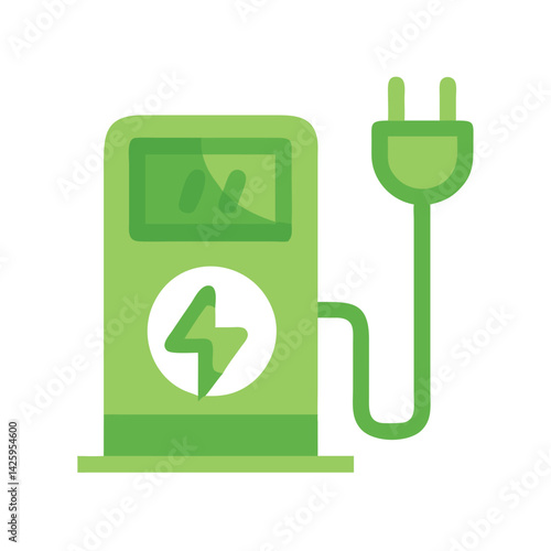 Electric Charging Station Representing Green Vehicle Energy and Sustainability
