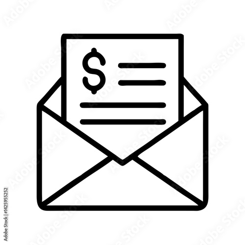 Envelope with Dollar Sign Representing Billing and Payment Notification