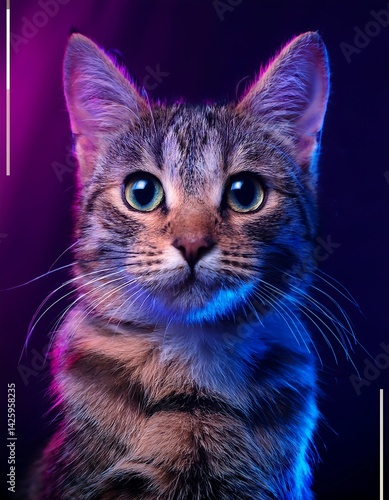 Electric Vibes on a Cat's Face