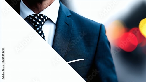 Obraz na płótnie Stylish close-up of businessman in patterned tie, perfect for business promotions w salonie