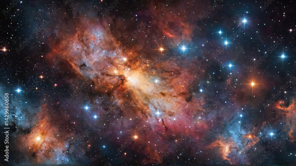 Fototapeta premium Space background with many stars