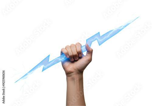 Power Energy Lightning Bolt Hand Graphic