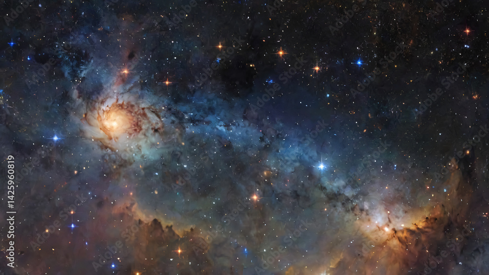Fototapeta premium Space background with many stars