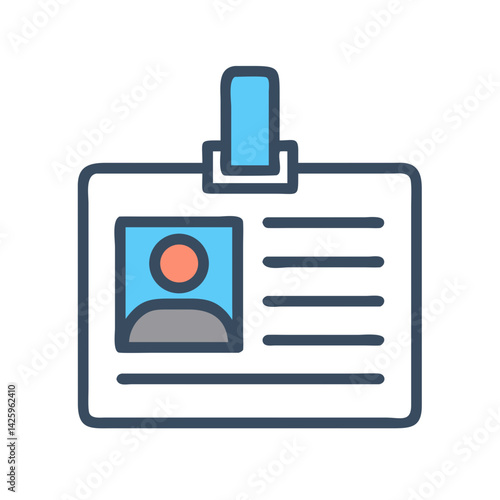 ID Badge Icon Representing Staff Identification and Employee Credentials