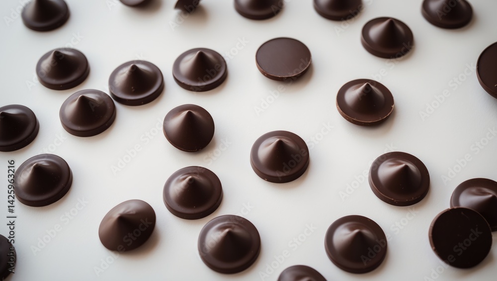 Fototapeta premium Sweet white chocolate chips isolated on background