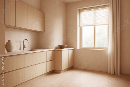 Wallpaper Mural luxury minimalist kitchen with clean cabinetry and natural stone details Torontodigital.ca