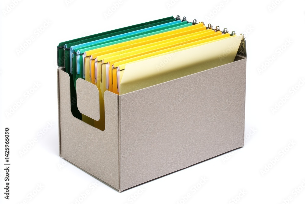 Efficient paper organization with a file box and tabbed dividers for home or office use Efficient paper organization with a file box and tabbed dividers for home or office use