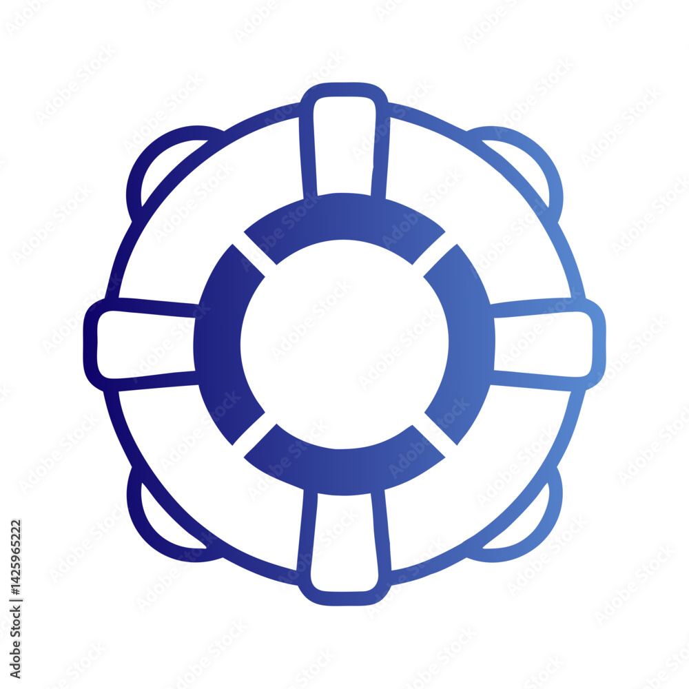 Lifebuoy Icon Representing Customer Assistance and Support Services Lifebuoy Icon Representing Customer Assistance and Support Services