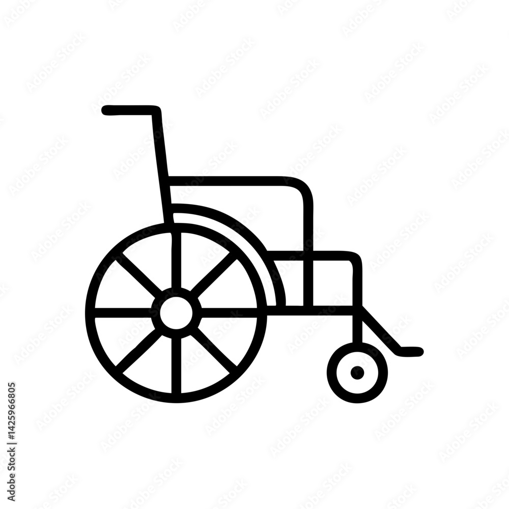 Simple Wheelchair Icon - Minimalistic Medical Accessibility Symbol Simple Wheelchair Icon - Minimalistic Medical Accessibility Symbol