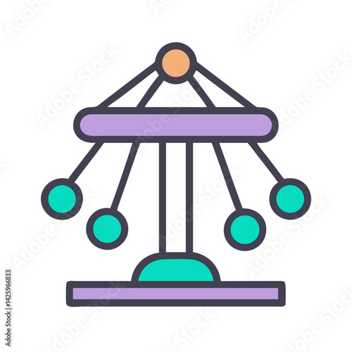 Merry-Go-Round Icon Representing Playground Spinner and Recreational Equipment