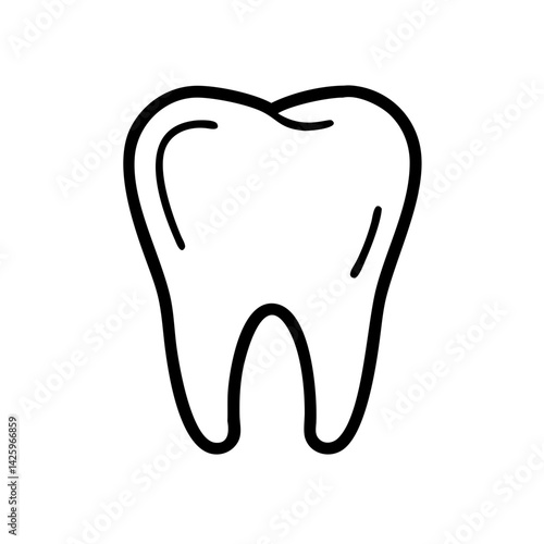 Minimalistic tooth icon - clean vector symbol of oral health