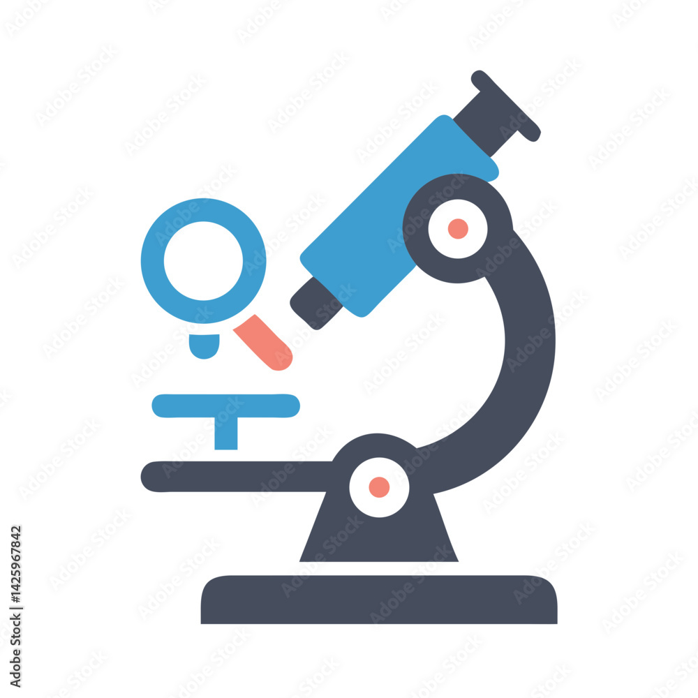 Microscope Icon Representing Scientific Research Microscope Icon Representing Scientific Research