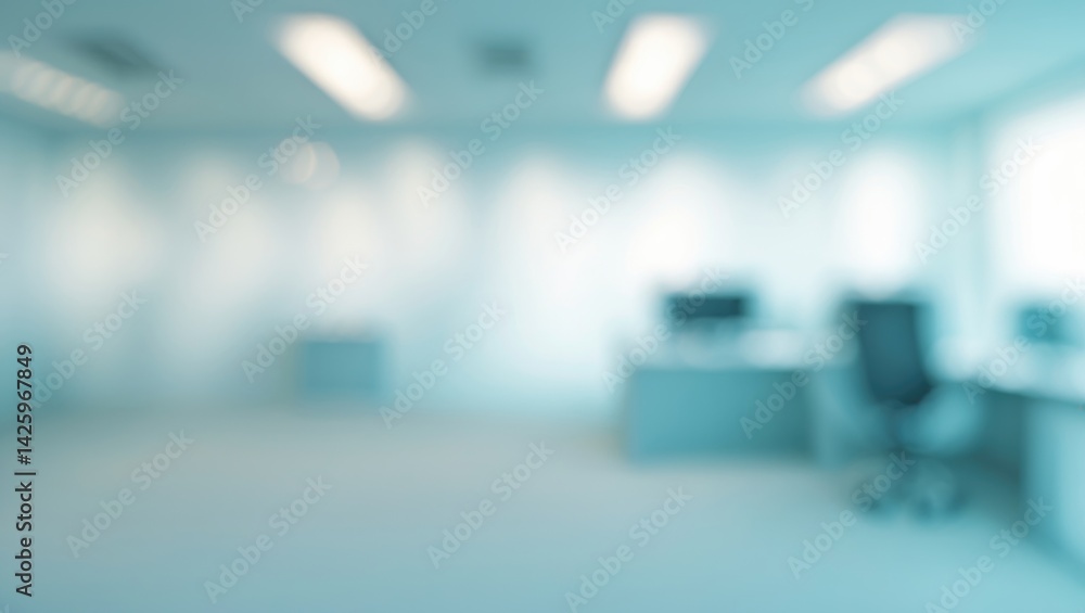 Obraz premium Abstract hospital interior with blue and white tones as blurred background