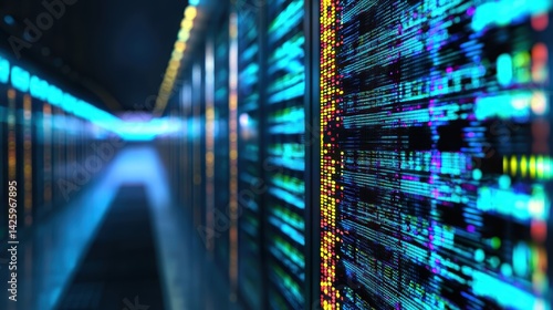 Close-up of advanced server technology.
