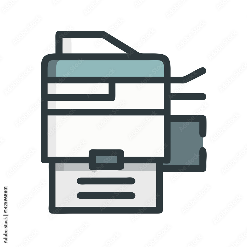 Multifunction Copier Icon Representing Document Management Multifunction Copier Icon Representing Document Management