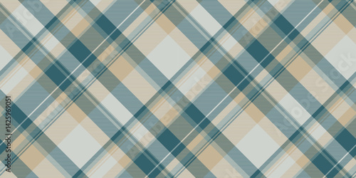 Wallpaper Mural Seamless tartan pattern. Classic textile design with muted blues and beige. Great for backgrounds, fabrics, or digital papers. Stylish and versatile. Torontodigital.ca
