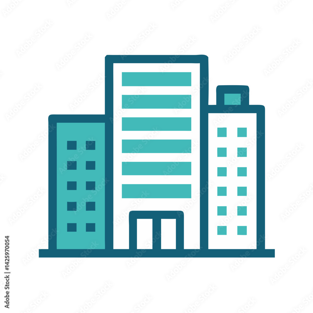 Office Building Icon Representing Corporate Headquarters Office Building Icon Representing Corporate Headquarters