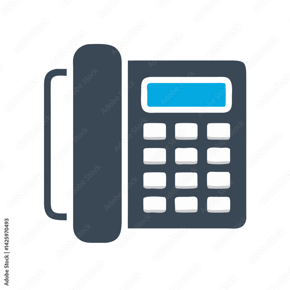 Office Phone Icon Representing Business Communication Office Phone Icon Representing Business Communication