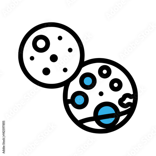  Planet and Moon Icon Representing Astronomy Study