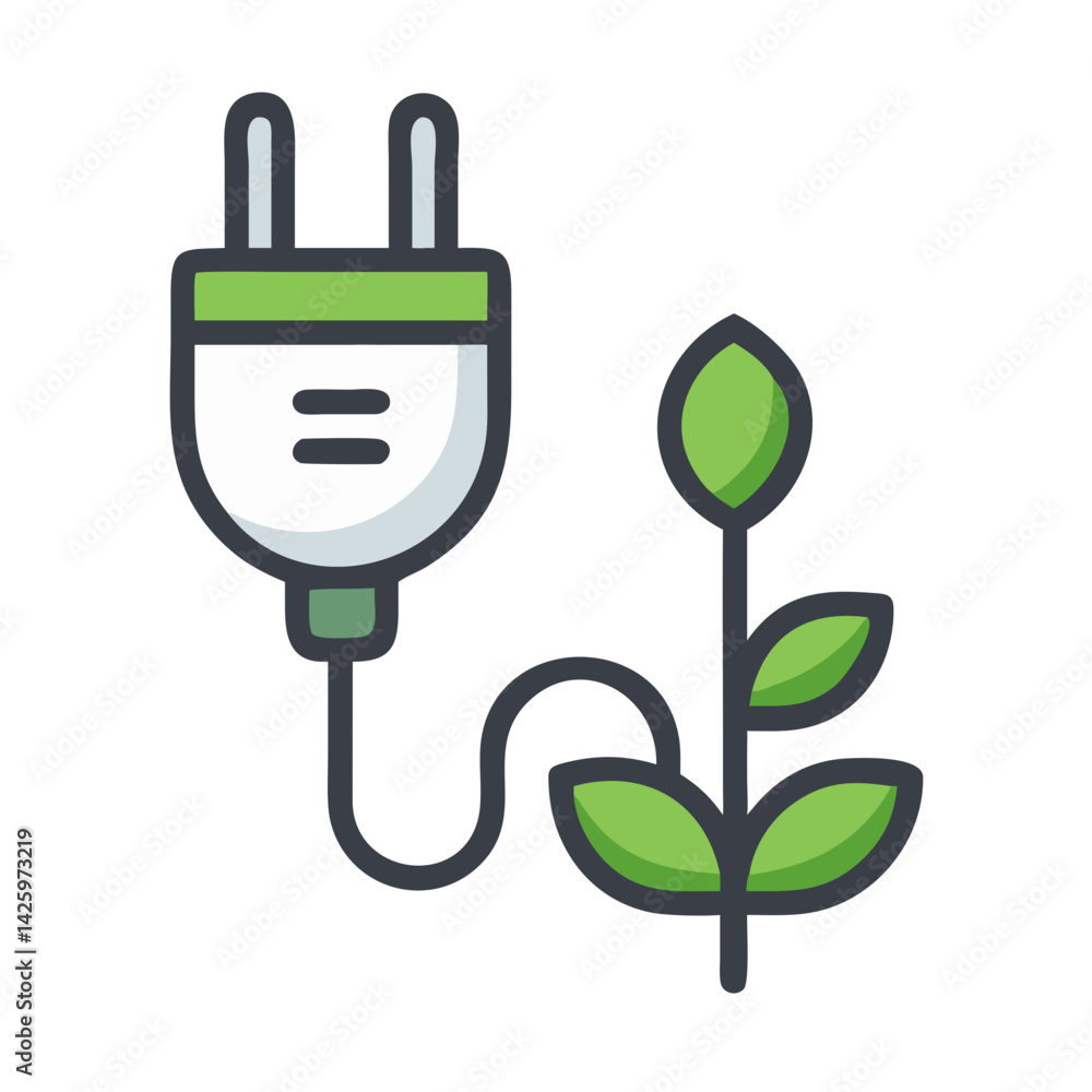 Plug with Sprout Representing Green Energy Concept
Plug with Sprout Representing Green Energy Concept