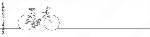 Bicycle continuous one line drawing. Bike symbol. Vector illustration.