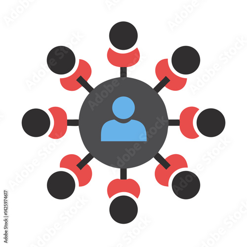  Round Table with Nodes Representing Team Collaboration